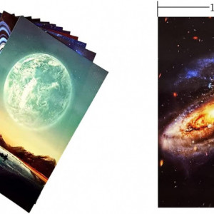 Colaj foto TUNAON, 70 piese, model planete, carton, multicolor, 10 x 15 cm - Img 2