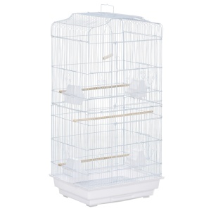 Colivie pentru pasari Re-Bloom, metal/plastic, alb, 46,5 x 35,5 x 92 cm, Resigilat, Grad A - Img 1
