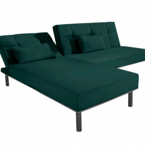 Coltar Win, cu funcție de pat/șezlong, montabil opțional pe stânga/ dreapta, textil, verde, 82 x 205 x 149 cm - Img 5
