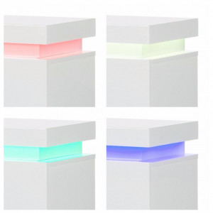 Comoda Emblaze cu lumini LED MDF, alb lucios, 91 x 97 x 38 cm - Img 2