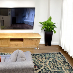 Comoda TV 2SK Home Affaire, lemn masiv, natur, 180 x 40 x 58 cm - Img 4