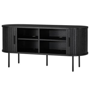 Comoda TV Barawoh, MDF/metal, negru, 120 x 55 x 40 cm