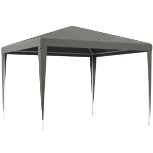 Cort de gradina portabil Re-Bloom, otel/PE, 293x293 cm, inaltime acoperis 252 cm, anti UV, 4 franghii + 8 tarusi inclusi, gri - Verificat A · Re-Bloom