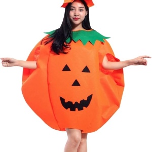 Costum pentru Halloween Veroda, textil, portocaliu/negru/verde, 150-180 cm, 2 piese