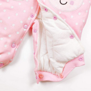 Costumas pentru bebelusi JiAmy, roz, bumbac, 6-9 luni - Img 2