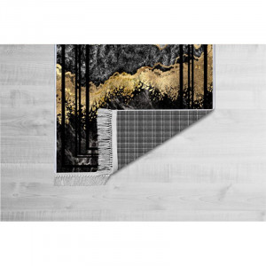 Covor Lindy, textil, gri/auriu/negru, 80 x 120 cm - Img 2