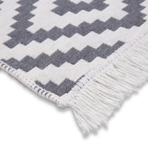 Covor țesut manual Inaya, antracit/alb, aprox. 120x170cm - Img 4