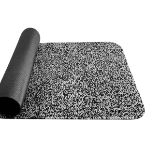 Covoras antiderapant Mibao, polipropilena, negru/gri deschis, 40 X 60 cm - Img 1