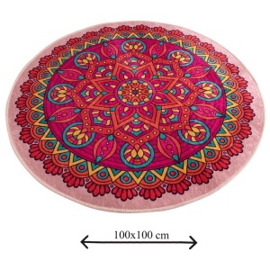 Covoras de baie Re-Bloom, 100% poliester, antialergic, 100cm, multicolor, Resigilat, Grad A - Img 2