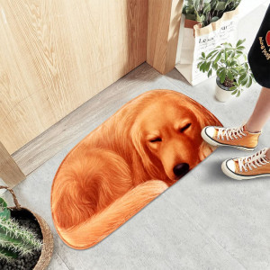 Covoras PAT JUUMG, model caine, poliester/spuma/cauciuc, maro, 40 x 85 cm - Img 2