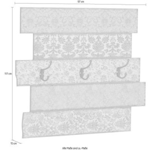 Cuier de perete Emma, MDF, multicolor, 66 x 55 x 10,5 cm