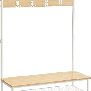 Cuier Vasagle, otel/PAL, alb/natur, 100 x 41,5 x 182 cm, Resigilat, Grad A