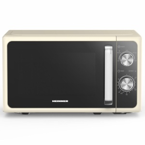 Cuptor cu microunde Heinner HMW-MD20MRCR, Putere 800W, Capacitate 20L, 5 trepte de putere, Control mecanic, Crem
