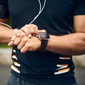 Curea de ceas compatibila cu Fitbit Versa, silicon, negru, 180-240mm - Img 2