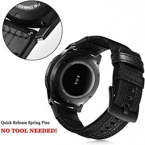 Curea de inlocuire pentru ceas smartwatch YGRY, nailon/metal, rosu, 20 mm - Img 4
