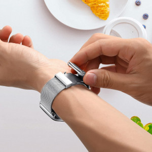 Curea metalica AFEKYY, argintiu, otel inoxidabil, compatibila cu Apple Watch 6/5/4/3/2/1, SE. - Img 3