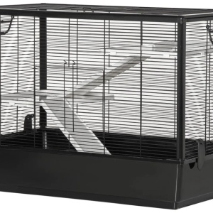 Cusca pentru rozatoare, otel/polipropilena, negru, 80 x 48 x 58 cm, Resigilat, Grad A - Img 4