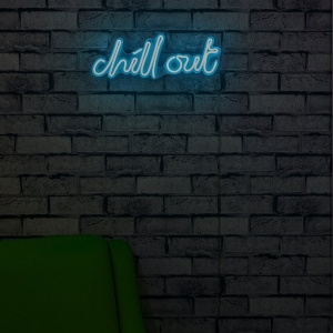 Decor de perete Re-Bloom, Chill Out, LED, PVC, albastru, 39 x 14 x 2 cm - Img 4