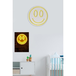 Decor de perete Re-Bloom, LED, PVC, alb/galben, 27 cm - Img 3