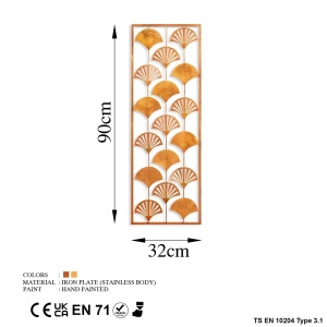 Decor de perete Re-Bloom, metal, portocaliu, 32 x 90 cm - Img 2
