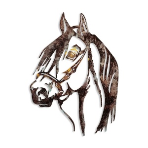Decor de perete Re-Bloom, model cal, metal, maro, 38 x 53 cm