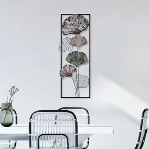 Decor de perete Re-Bloom, model floral, meta, multicolor, 32 x 90 x 4 cm - Img 4