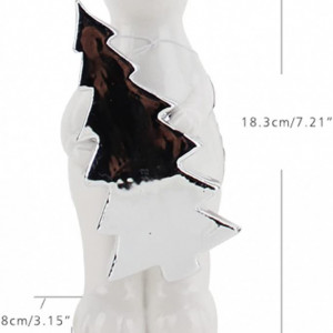Decoratiune de Craciun Casaido, model urs, ceramica, alb, 18,3 x 9 cm - Img 2