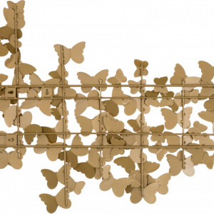 Decoratiune de perete metalica Butterfly, aurie, 104 x 62 cm - Img 7
