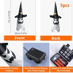 Decoratiune pentru Halloween Colmanda, model fantoma, LED, plastic, 3 m