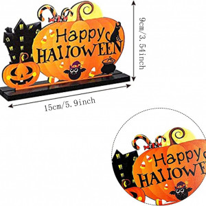 Decoratiune pentru Halloween StreeHerjjkeA1, acril, portocaliu/negru, 15 x 9 cm - Img 6