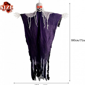 Decoratiune pentru Halloween YODITI, tifon/plastic, alb/violet, 123 x 180 cm - Img 3