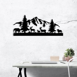 Decoratiune perete Mountain, metal, 70x30 cm, negru - Verificat A · Re-Bloom - Img 5