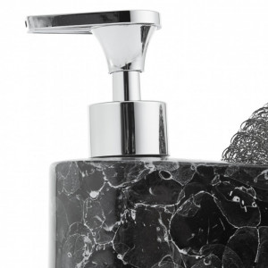Dispenser de sapun cu burete, negru marmorat, 19 x 16 x 7 cm - Img 2