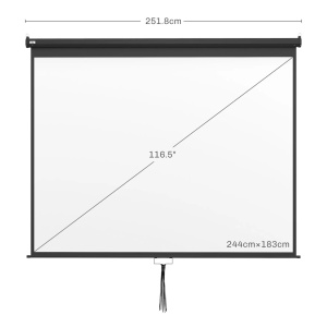 Ecran de proiectie 4K HD Re-Bloom, reglabil, 120 inch, tesatura/metal, alb/negru, 244 x 183 cm, Resigilat, Grad A - Img 3