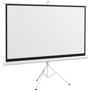 Ecran proiector 84" cu trepied reglabil, plastic/metal, 200x8x118cm, Alb - Verificat A · Re-Bloom
