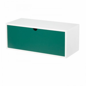 Etajera, lemn, alb/verde, 16 x 18 x 40 cm - Img 1