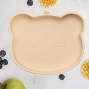 Farfurie din silicon cu ventuza, AppeKids, The Little Bear - Bubble Beige - Img 1