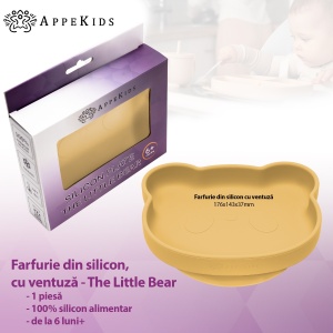 Farfurie din silicon cu ventuza, AppeKids, The Little Bear - Honey - Img 2