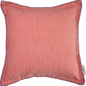 Fata de perna Lopped, bumbac, rosu coral/albastru, 40 x 40 cm