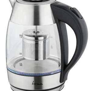 Fierbator electric cu filtru ceai Fram FEK-MTF2200G, Putere 1850-2200W, Capacitate 1.8L, Filtru detasabil, Gri