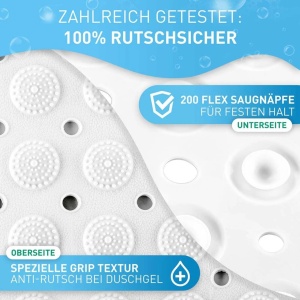 Flipline covoras antiderapant cada baie 100x40 cm, 200 ventuze flex, TPE 100% BPA-free, fara PVC, lavabil 30°C - Verificat A · Re-Bloom - Img 3