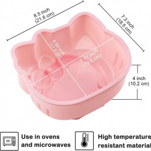 Forma de tort FATUXZ, silicon, roz, 21,6 x 18,5 cm - Img 2