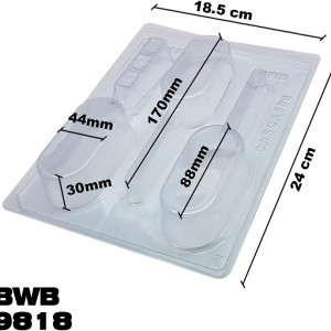 Forma pentru ciocolata BWB 9818, silicon/plastic, transparent, 18,5 x 24 cm
