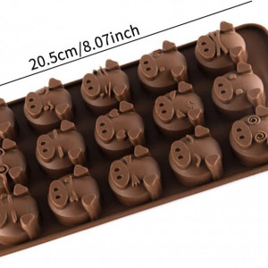 Forma pentru ciocolata HEIGOO, silicon, maro, 20,5 × 10,5 × 1,5 cm - Img 5