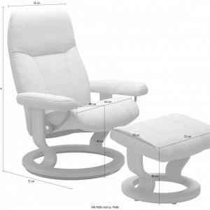 Fotoliu reclinabil cu scaun pentru picioare Consul, roz inchis/maro, 85 x 100 x 77 cm - Img 3