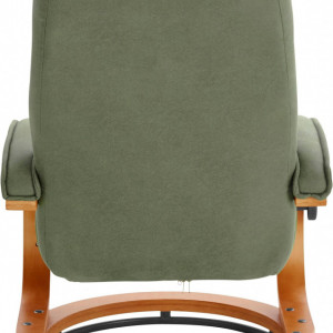 Fotoliu recliner Lille cu ottoman microfibra, verde, 67 x 107 x 55 cm - Img 4