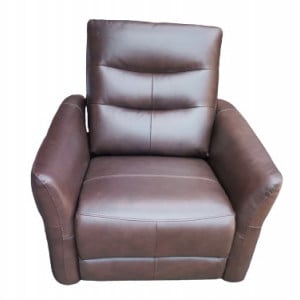 Fotoliu recliner Places of Style, piele, maro, 90 x 90 x 45 cm - Img 1