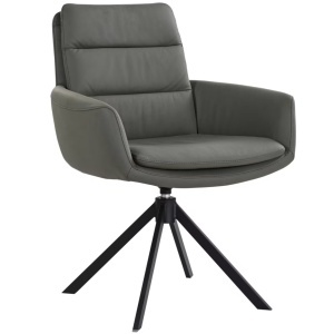 Fotoliu rotativ Dieter Knoll Supremo din piele naturala pigmentata, verde inchis, 62,5/89/66,5 cm