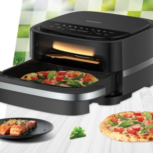 Friteuza cu aer cald si cuptor pizza 2 in 1 Heinner pizza EastFry HPAF-B4DC22BK, 2200W, capacitate 4L si 25.4 diametru pizza, control digital, 9 programe presetate, programe presetate, 40-230 grade, timer 60 min, RESIGILAT (ca nou) - Img 5