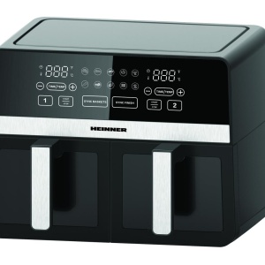 Friteuza dubla cu aer cald Heinner SimCook HAF-K10DB24BK, 2400W, Capacitate 9.5L, Control digital, 10 programe prestabilite, Negru - Img 2